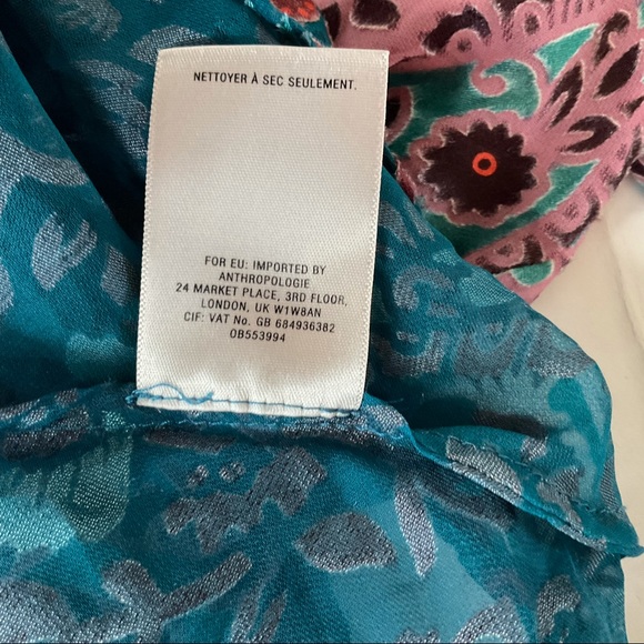 Anthropologie Floreat Valo Burnout Silk Blend Blouse Size M - Picture 7 of 7